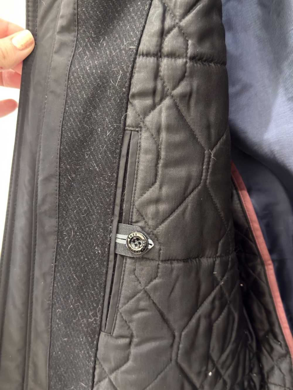 Hugo Boss Black Men's Wool Pea Coat with Stand Collar - Picture 5 of 8